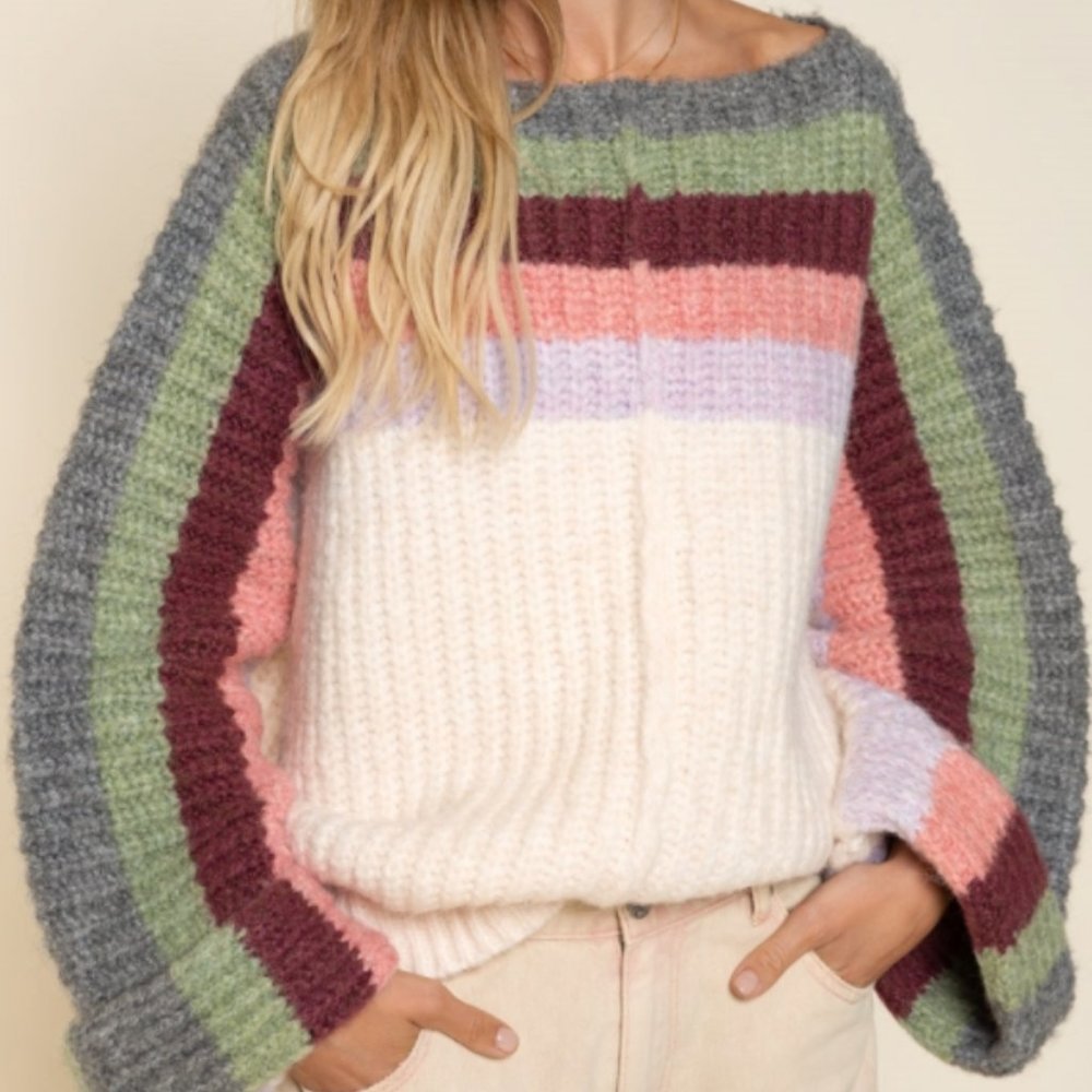 Cactus Rose Chunky Knit Wool Sweater